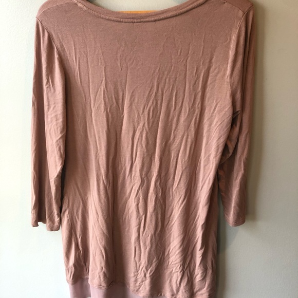 Logo by Lori Goldstein pink mauve 3/4 sleeve top with trim size M - Picture 4 of 4